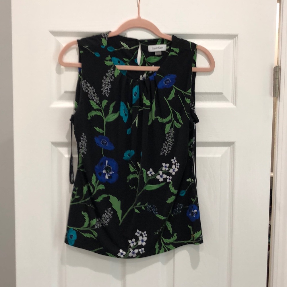 Calvin Klein Pleated Sleeveless Top